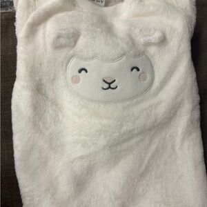Carter's White Fleece Sleep Sack with Animal Face